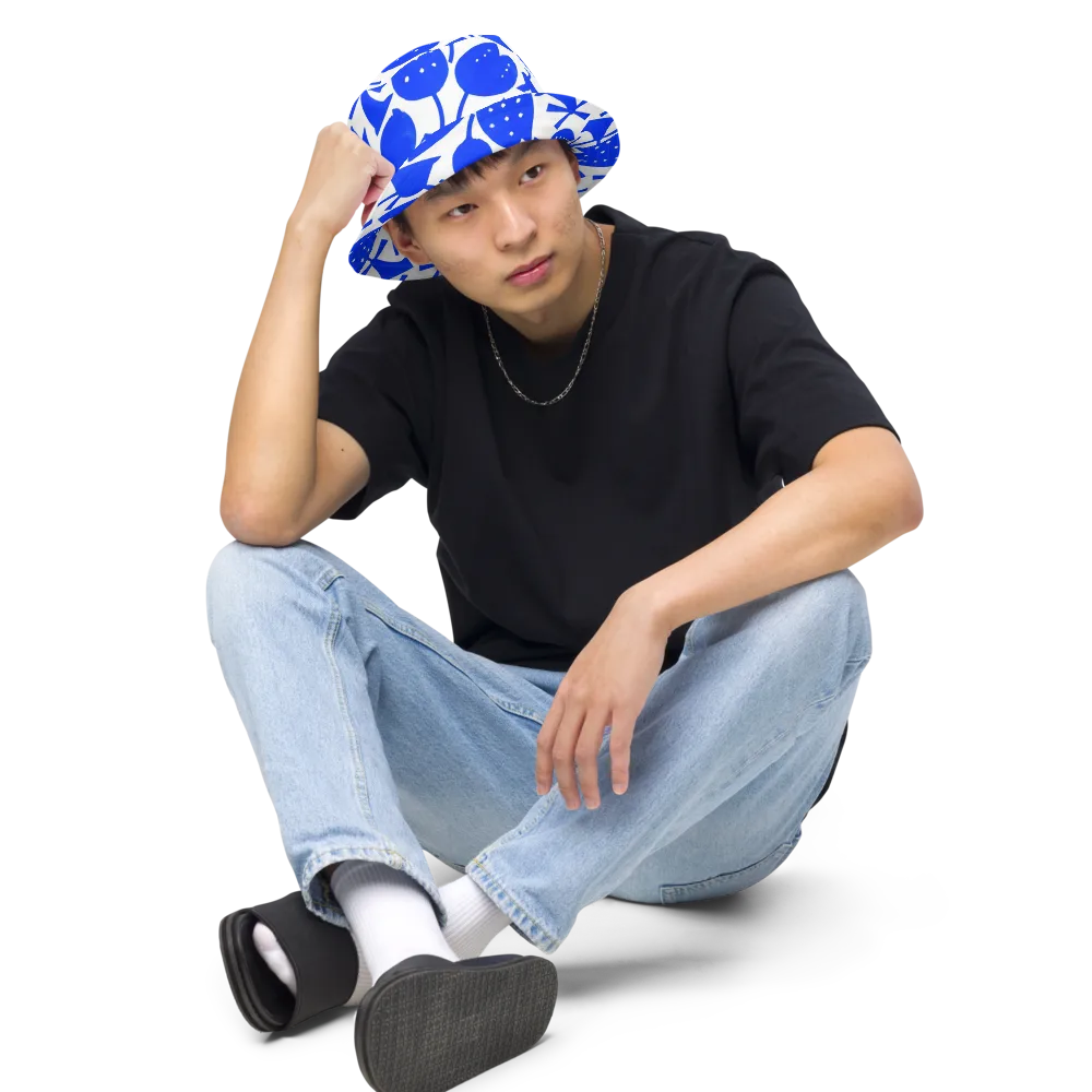 Bluebell Static on Reversible Bucket Hat — Front 2 Inside