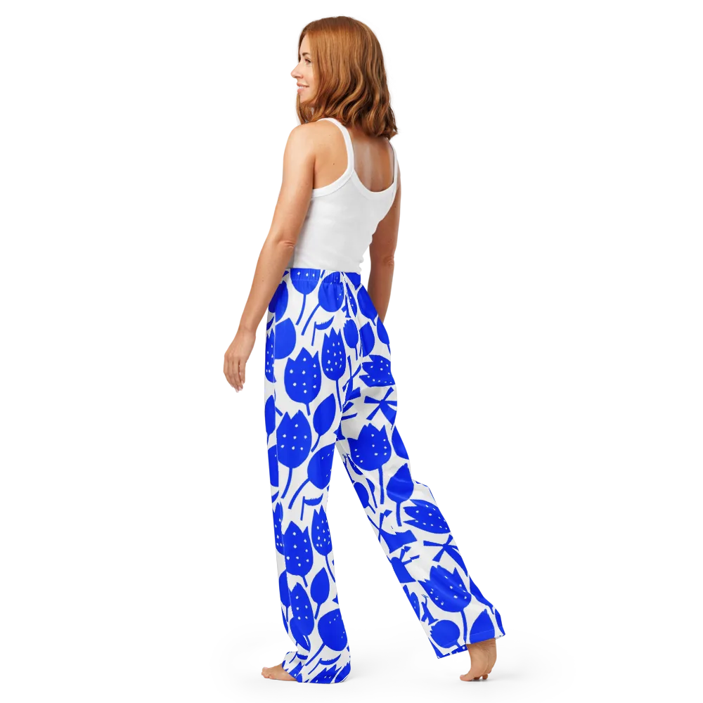 Bluebell Static on Women's Pajama Pants — Back
