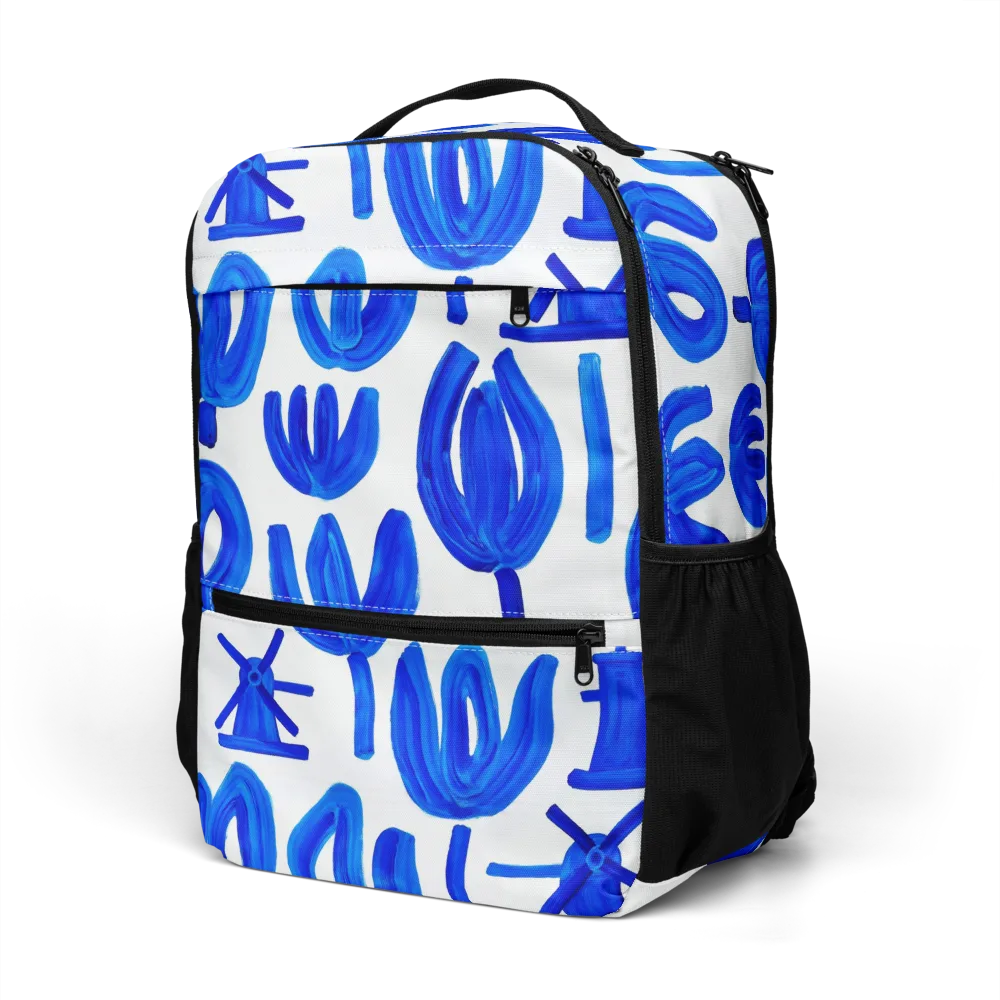 Cobalt Wind Garden on Utility Backpack — Left Front