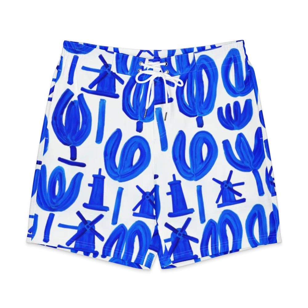 Cobalt Wind Garden on Men's Board Shorts — Front