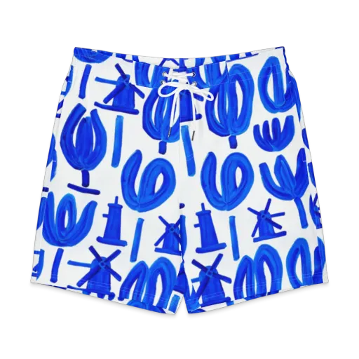 Cobalt Wind Garden on a Men's Board Shorts