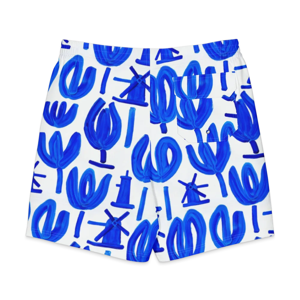 Cobalt Wind Garden on Men's Board Shorts — Back