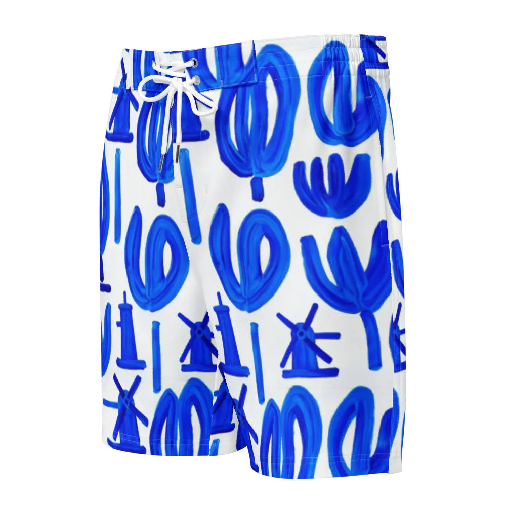Cobalt Wind Garden on Men's Board Shorts — Front