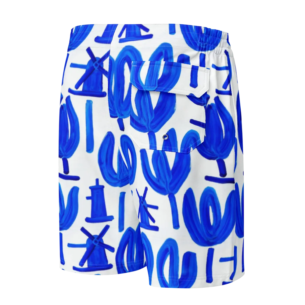 Cobalt Wind Garden on Men's Board Shorts — Back