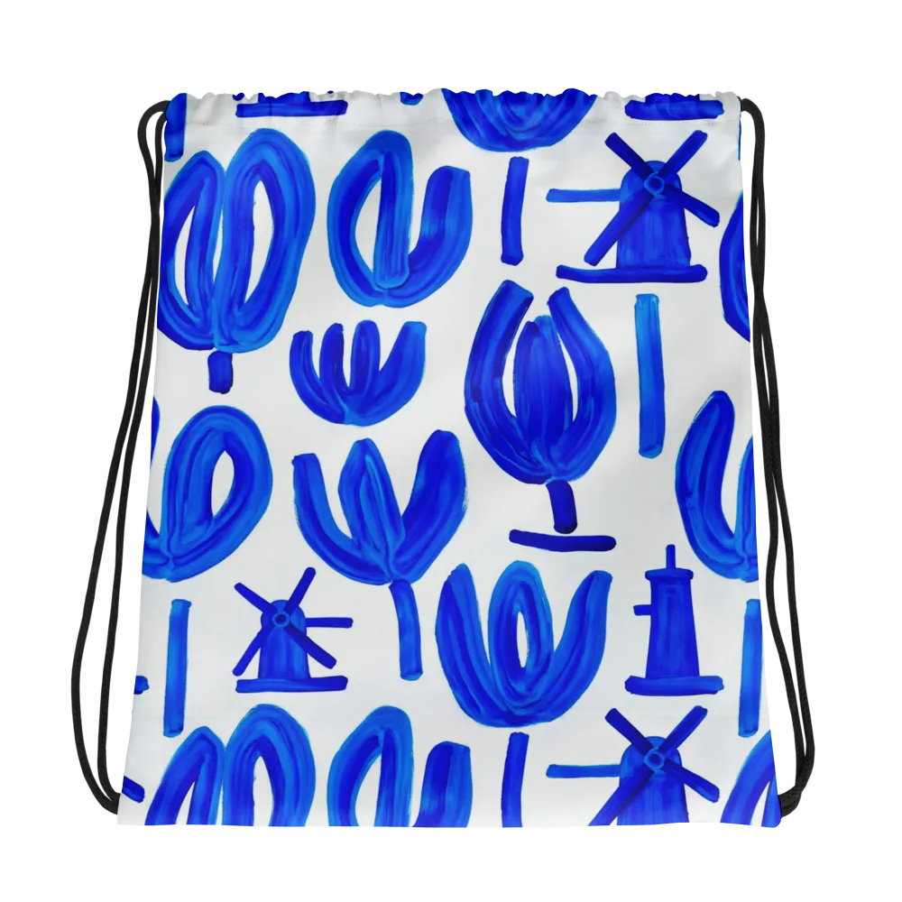 Cobalt Wind Garden on Drawstring Bag — Photo