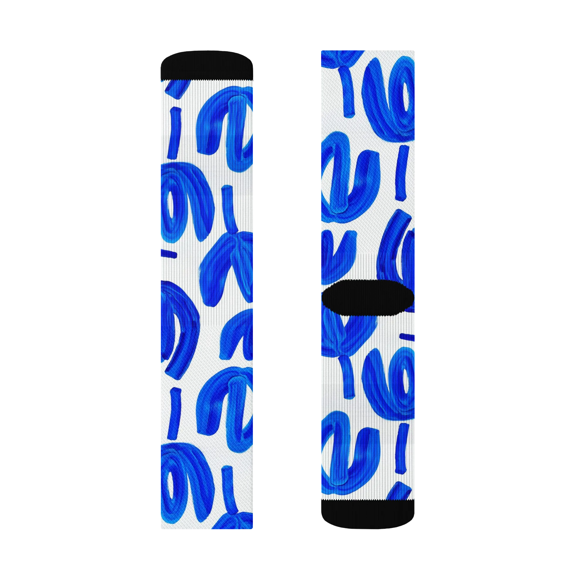Cobalt Wind Garden on Socks — Left Sock