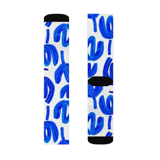 Cobalt Wind Garden on a Socks