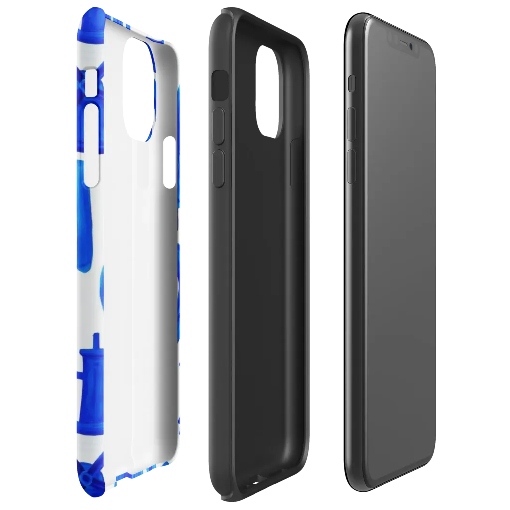 Cobalt Wind Garden on Tough Case for iPhone® — Right