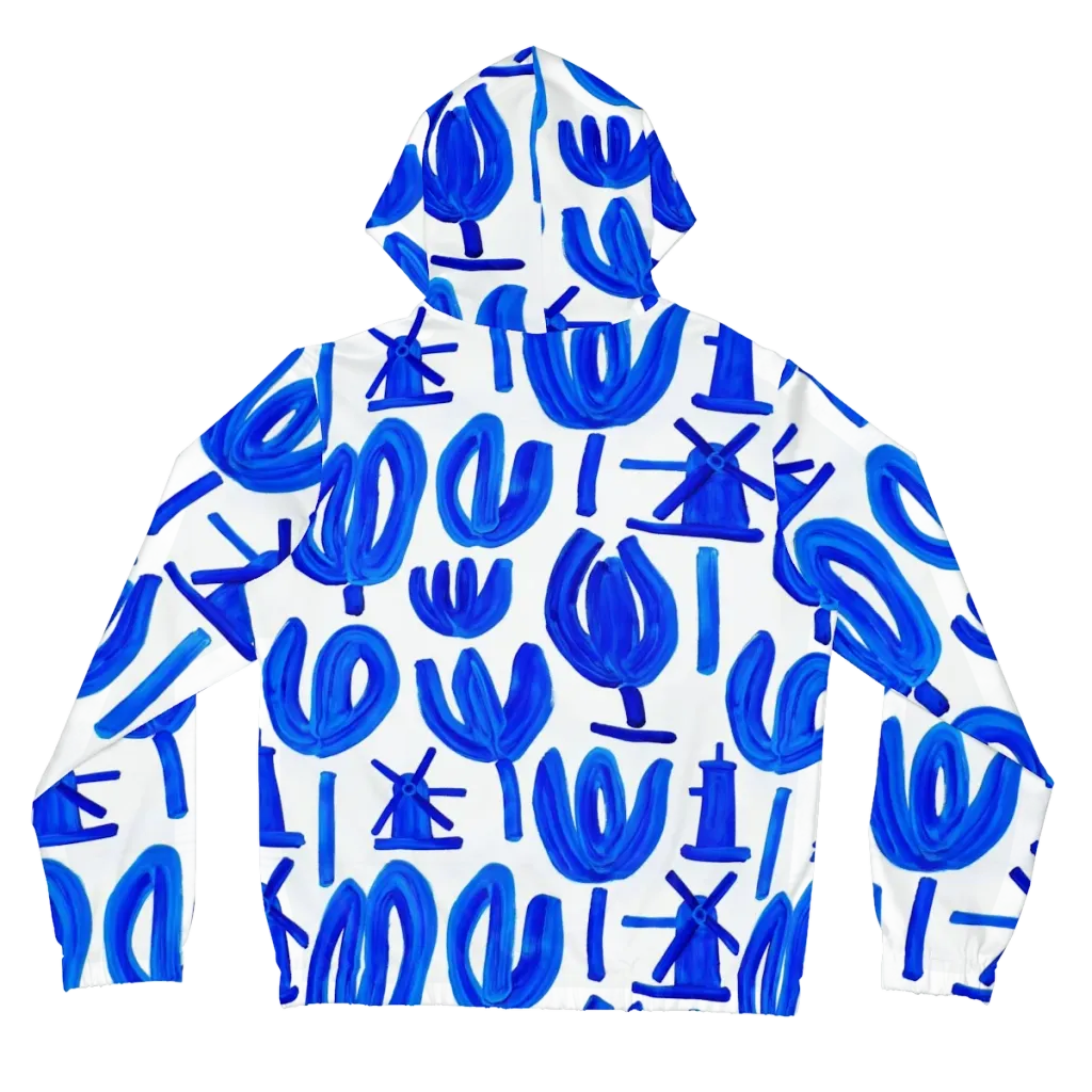 Cobalt Wind Garden on Women's Full-Zip Hoodie — Back