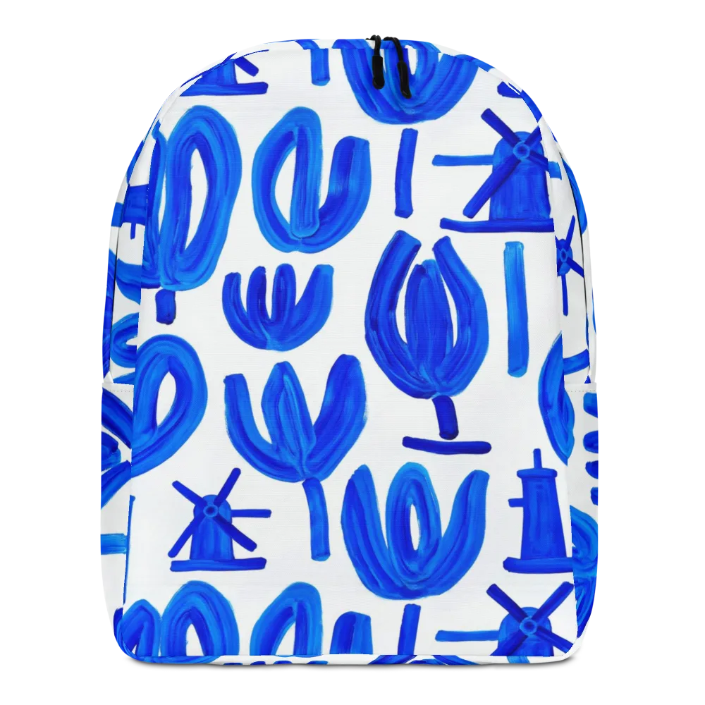 Cobalt Wind Garden on Minimalist Backpack — Front