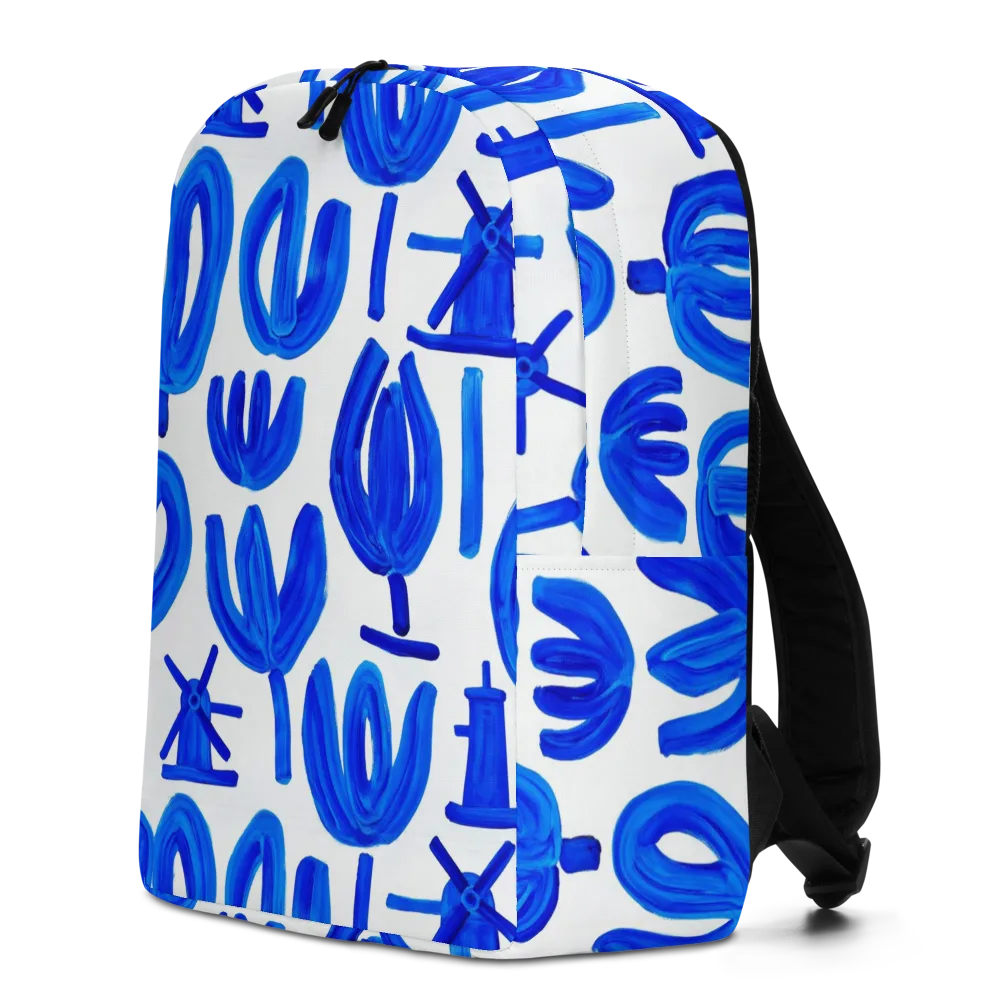 Cobalt Wind Garden on Minimalist Backpack — Left