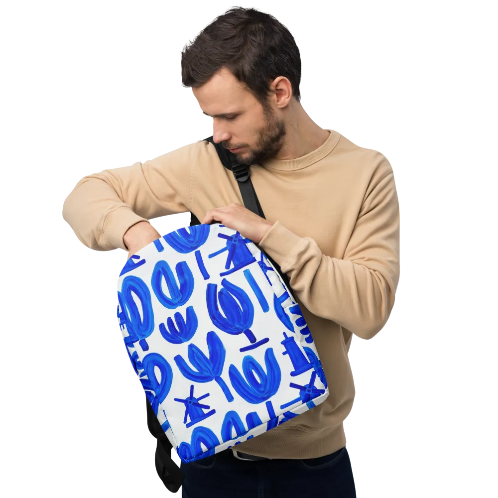 Cobalt Wind Garden on Minimalist Backpack — Front