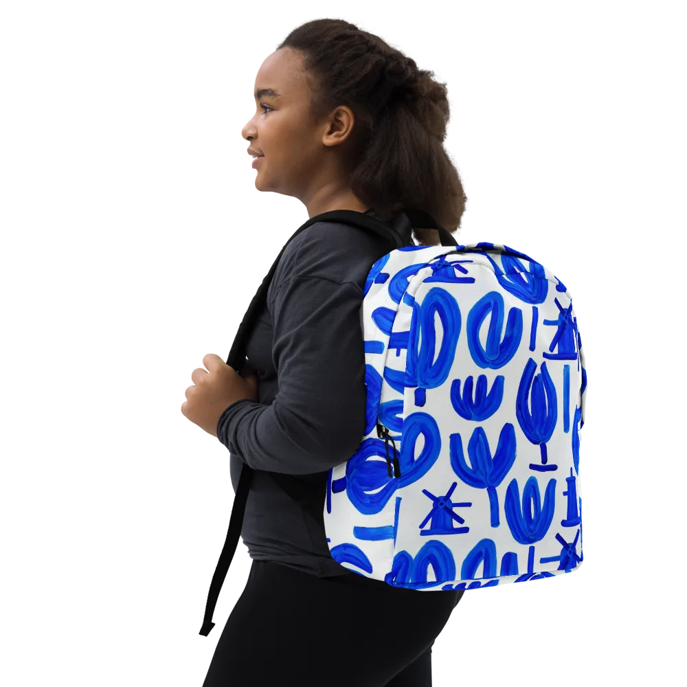 Cobalt Wind Garden on Minimalist Backpack — Right Front