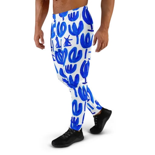 Cobalt Wind Garden on a Men's Joggers