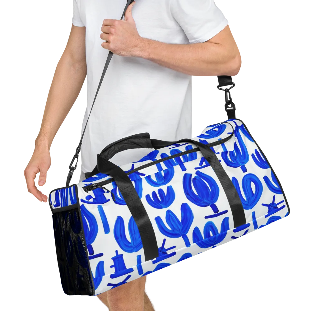 Cobalt Wind Garden on Duffle Bag — Right Front