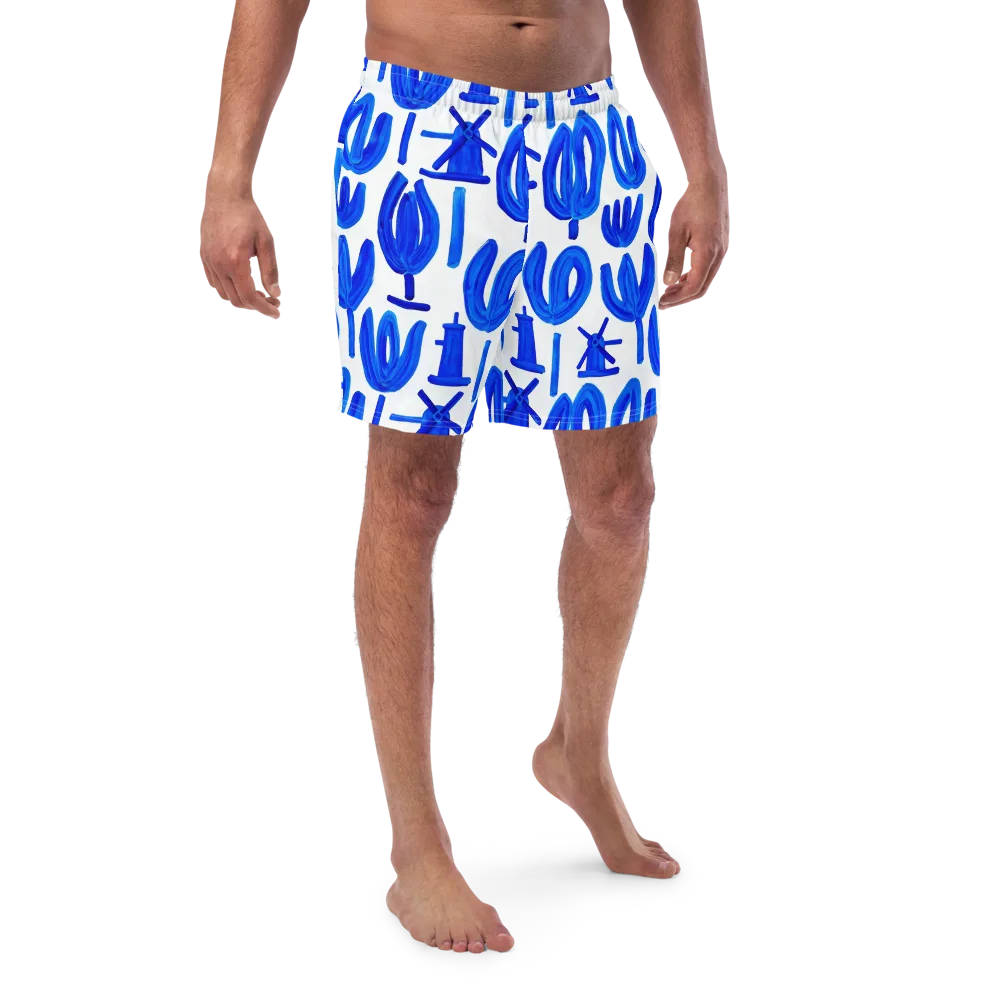 Cobalt Wind Garden on Swim Trunks — Front
