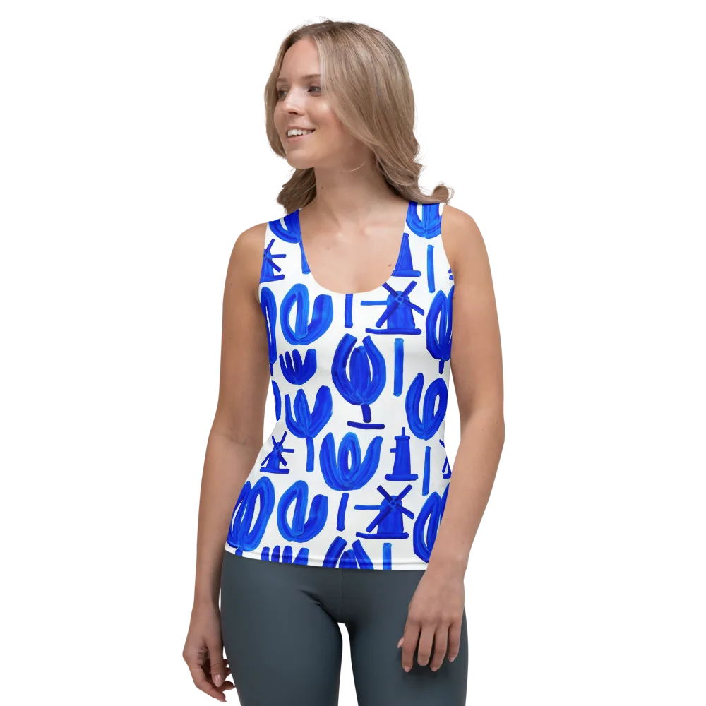 Cobalt Wind Garden on Women's Tank Top — Front