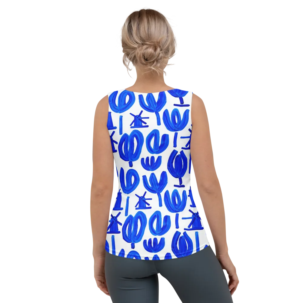 Cobalt Wind Garden on Women's Tank Top — Back
