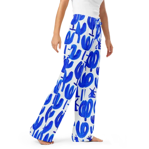 Cobalt Wind Garden on a Women's Pajama Pants