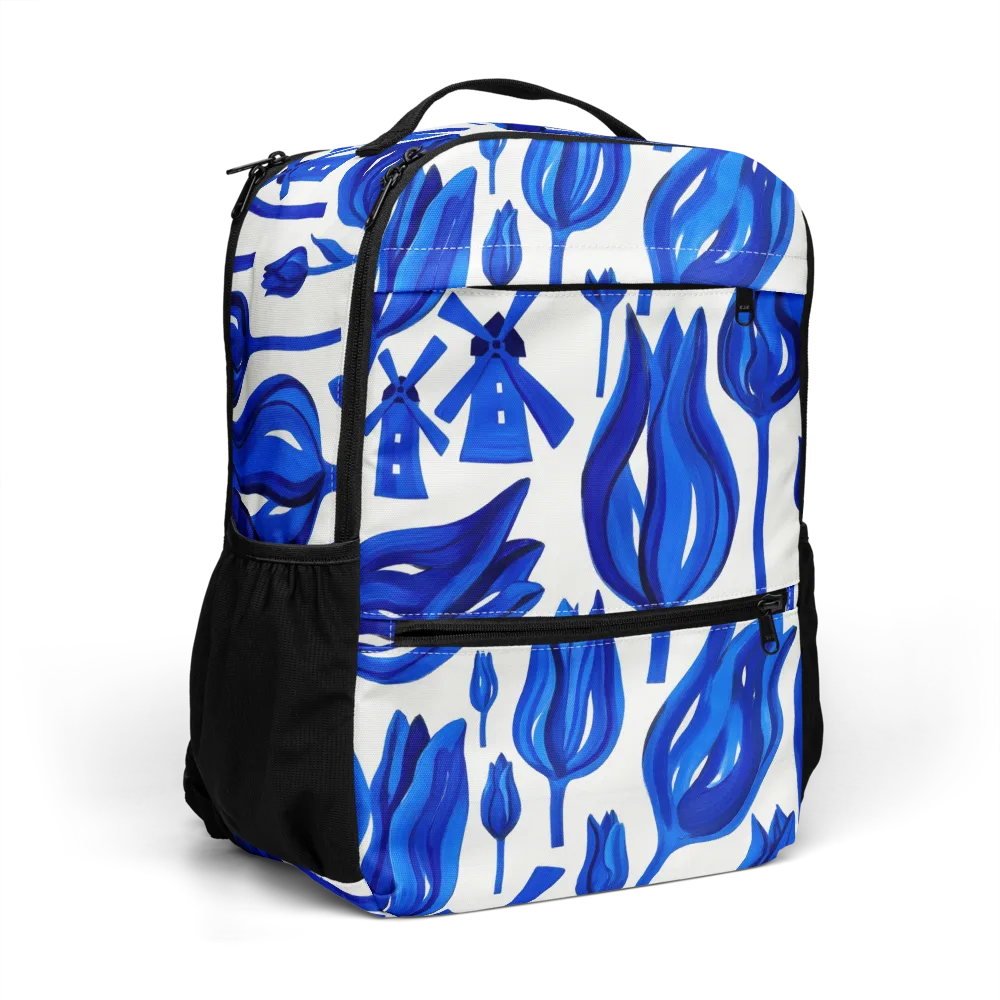Cobalt Tulip Windmill on Utility Backpack — Right Front