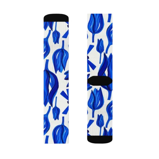 Cobalt Tulip Windmill on a Socks