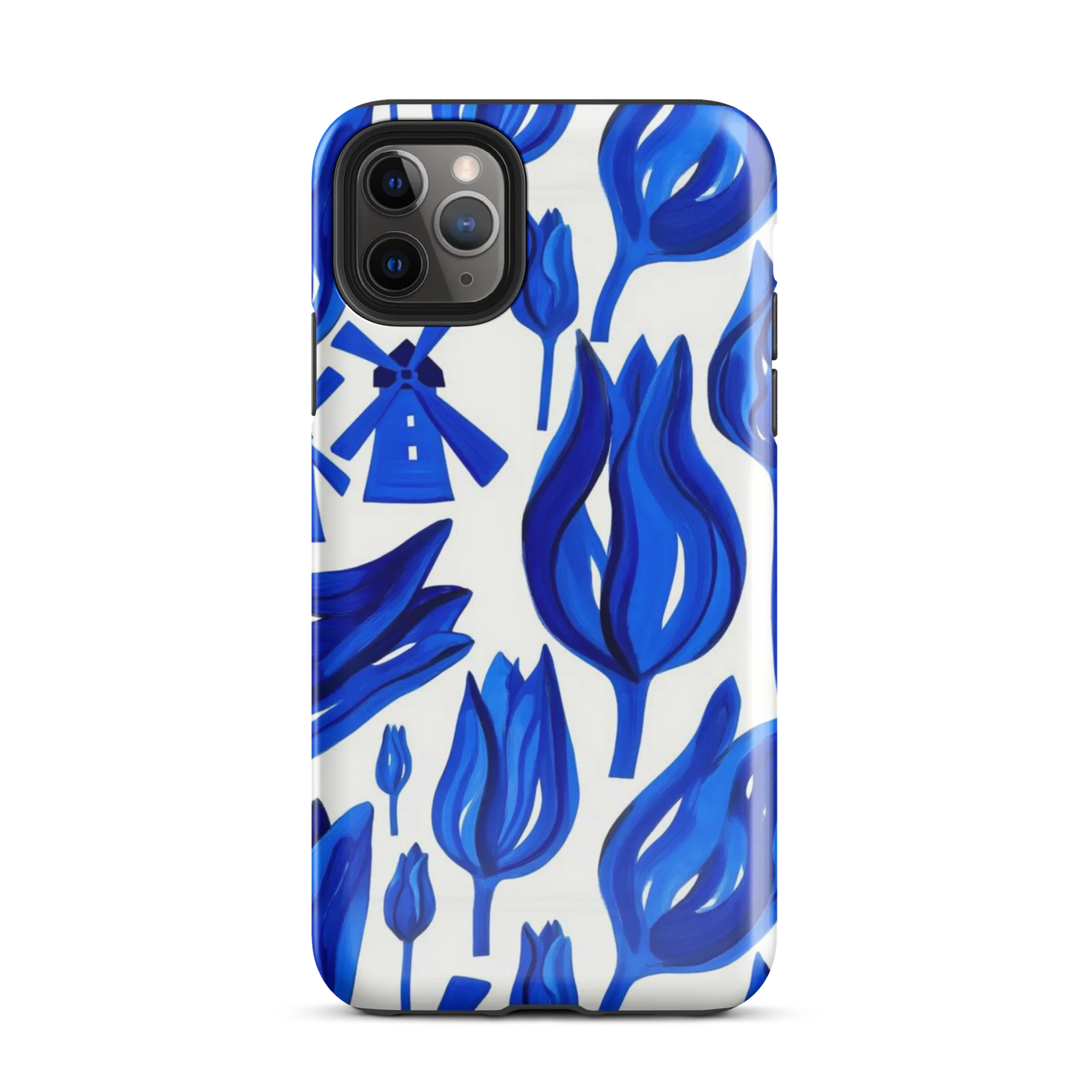 Cobalt Tulip Windmill on Tough Case for iPhone® — Front