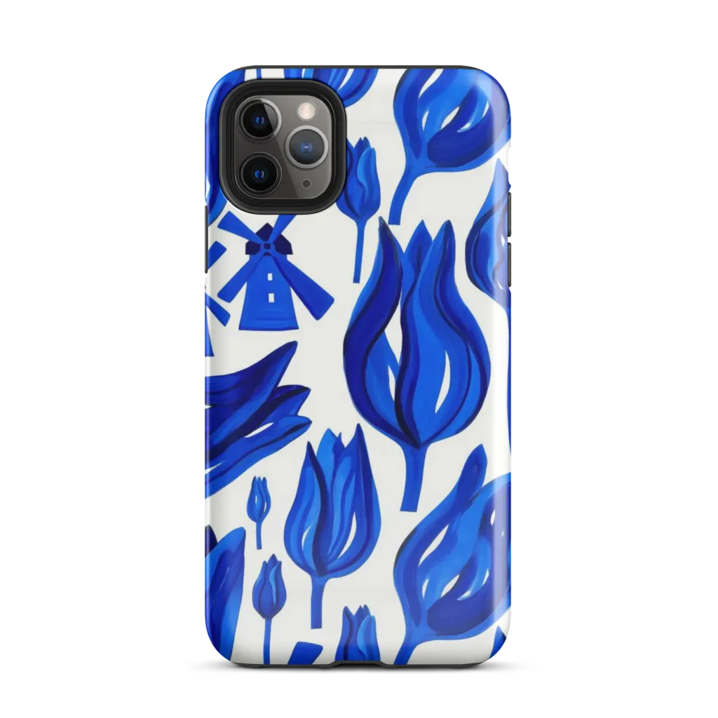Cobalt Tulip Windmill on Tough Case for iPhone® — Front