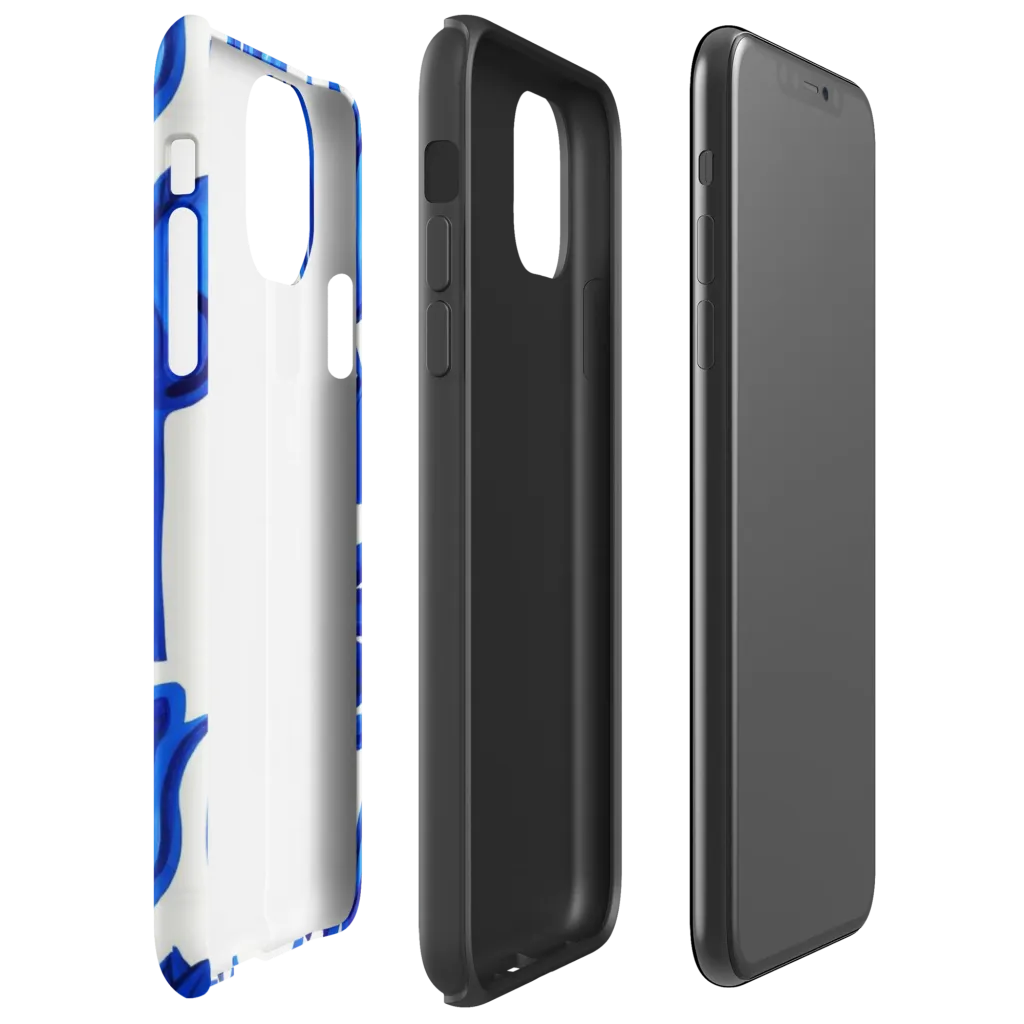 Cobalt Tulip Windmill on Tough Case for iPhone® — Right