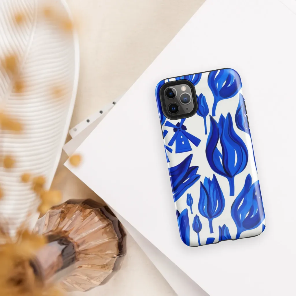 Cobalt Tulip Windmill on Tough Case for iPhone® — Front