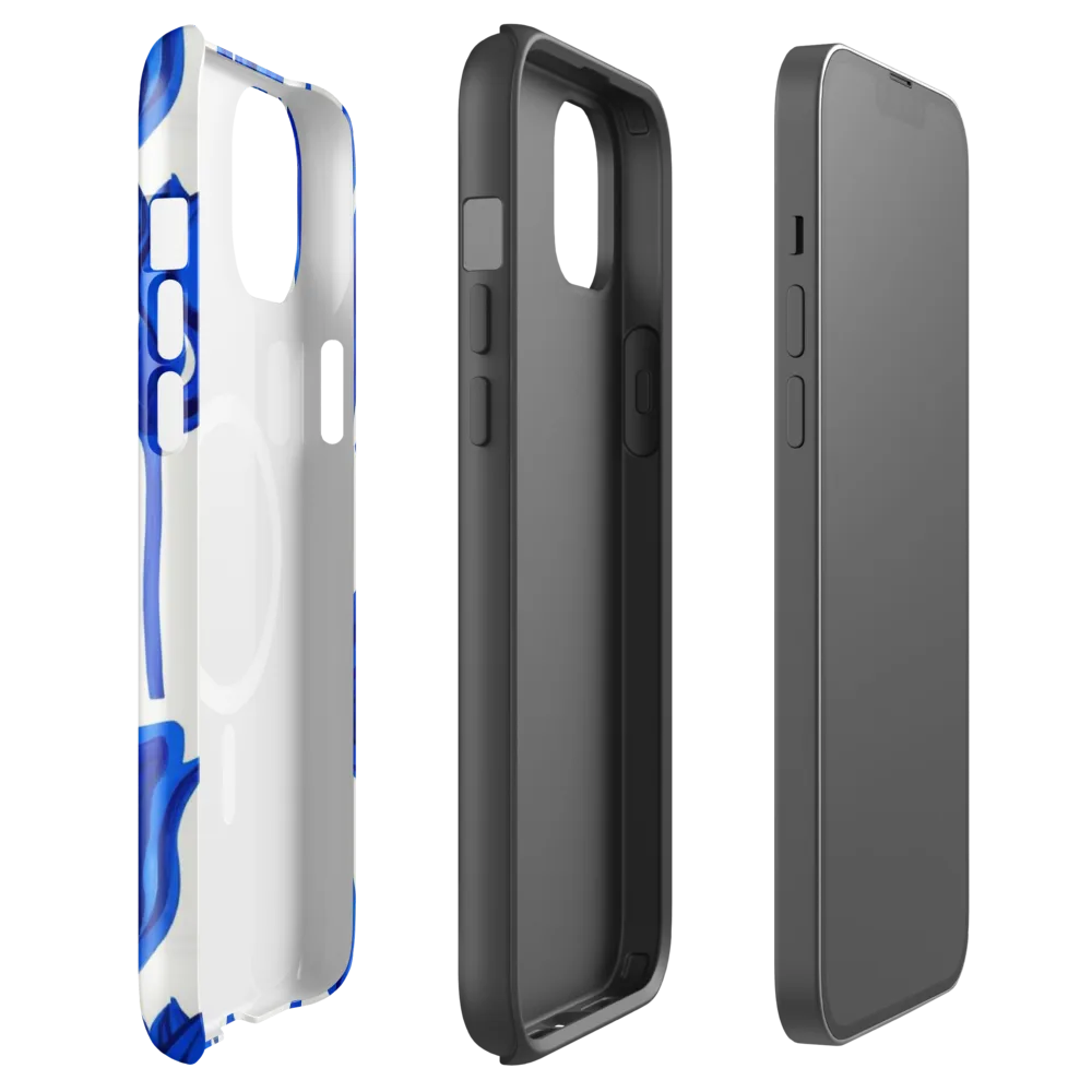 Cobalt Tulip Windmill on MagSafe Tough Case for iPhone® — Front