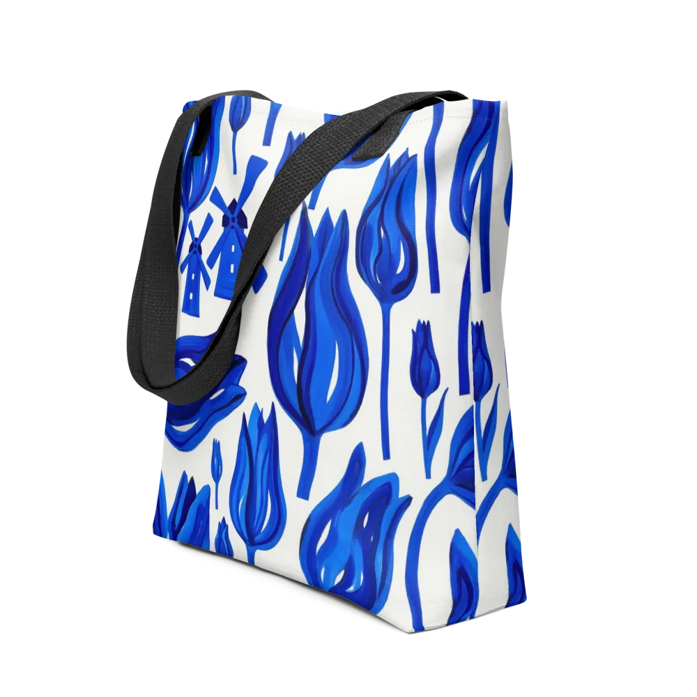 Cobalt Tulip Windmill on Tote Bag — Front