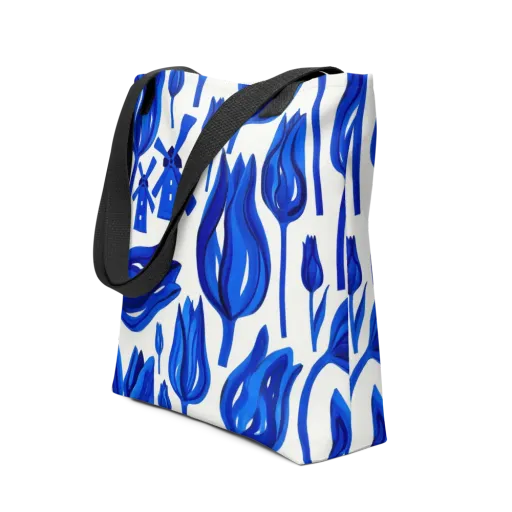 Cobalt Tulip Windmill on a Tote Bag