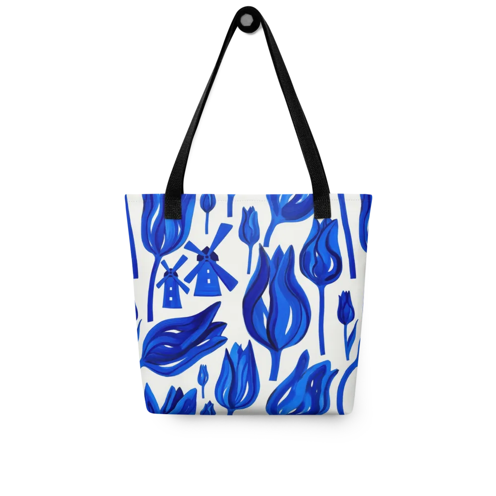 Cobalt Tulip Windmill on Tote Bag — Front