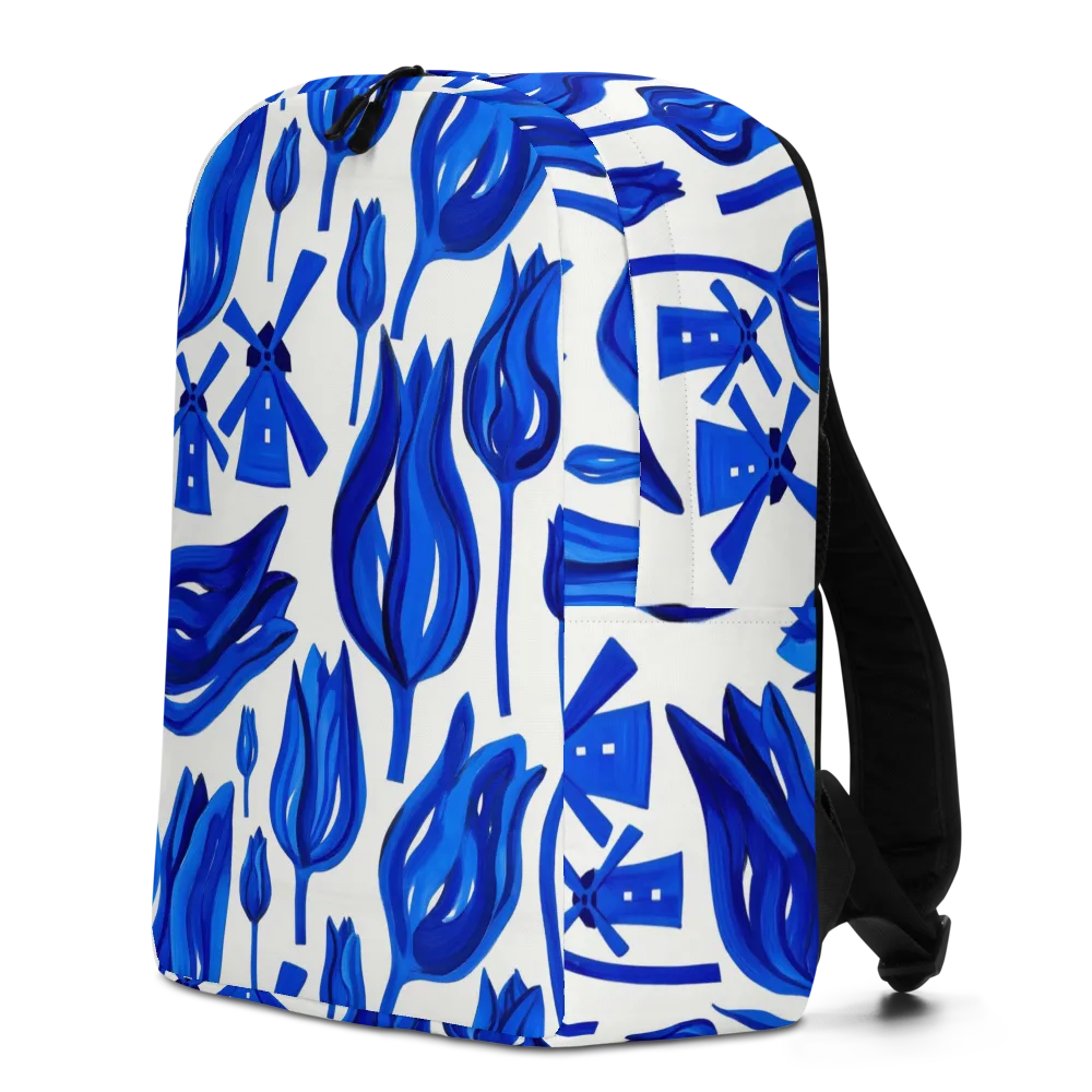 Cobalt Tulip Windmill on Minimalist Backpack — Left