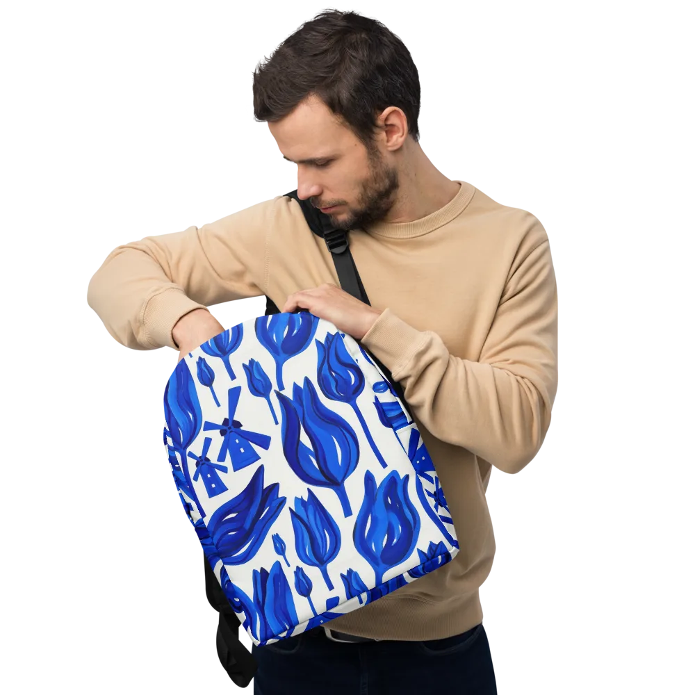 Cobalt Tulip Windmill on Minimalist Backpack — Front