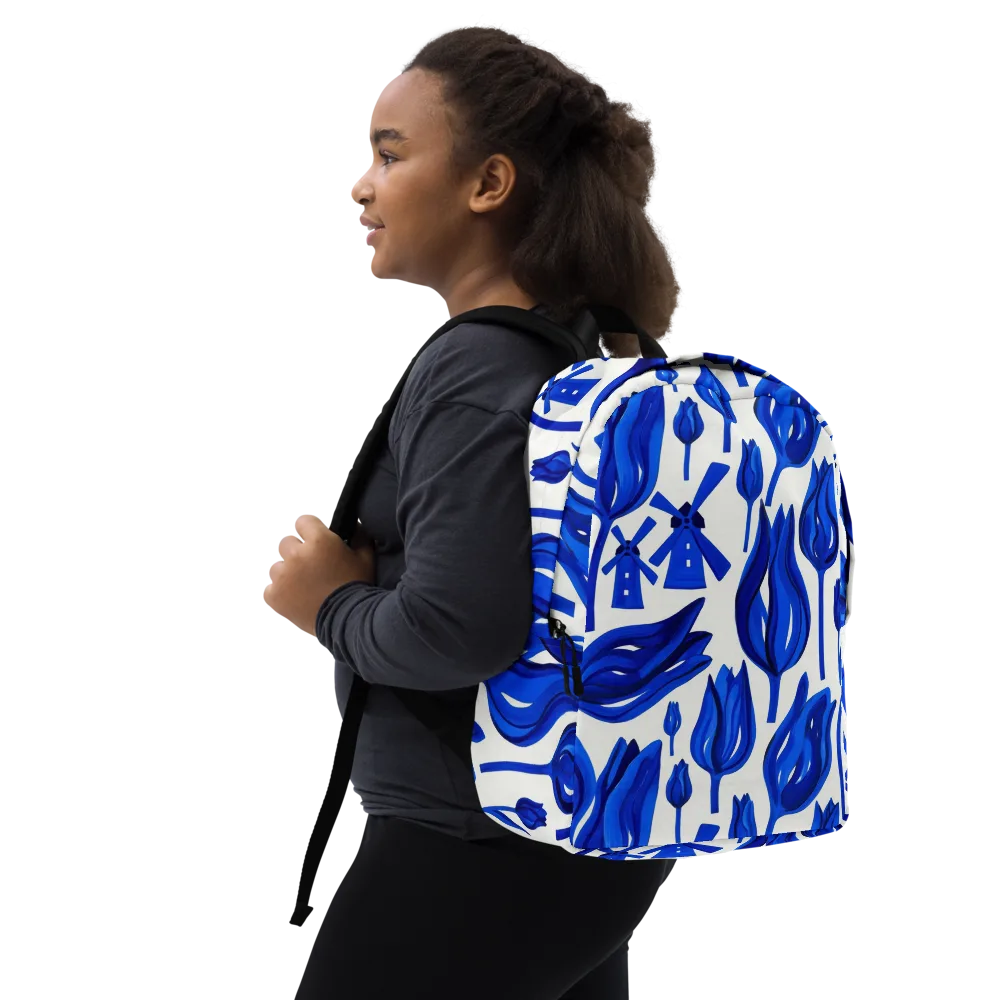 Cobalt Tulip Windmill on Minimalist Backpack — Right Front