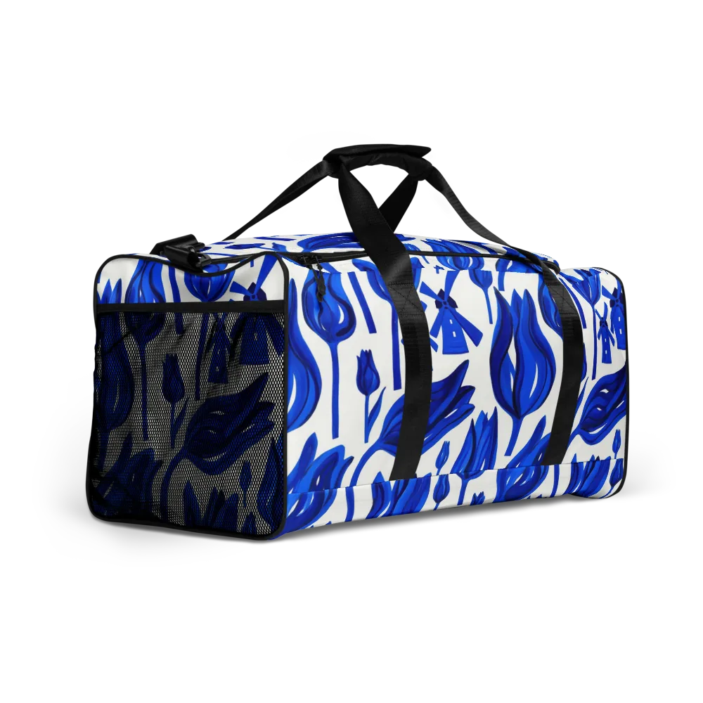 Cobalt Tulip Windmill on Duffle Bag — Right Front