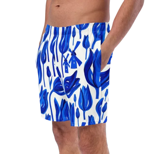 Cobalt Tulip Windmill on a Swim Trunks