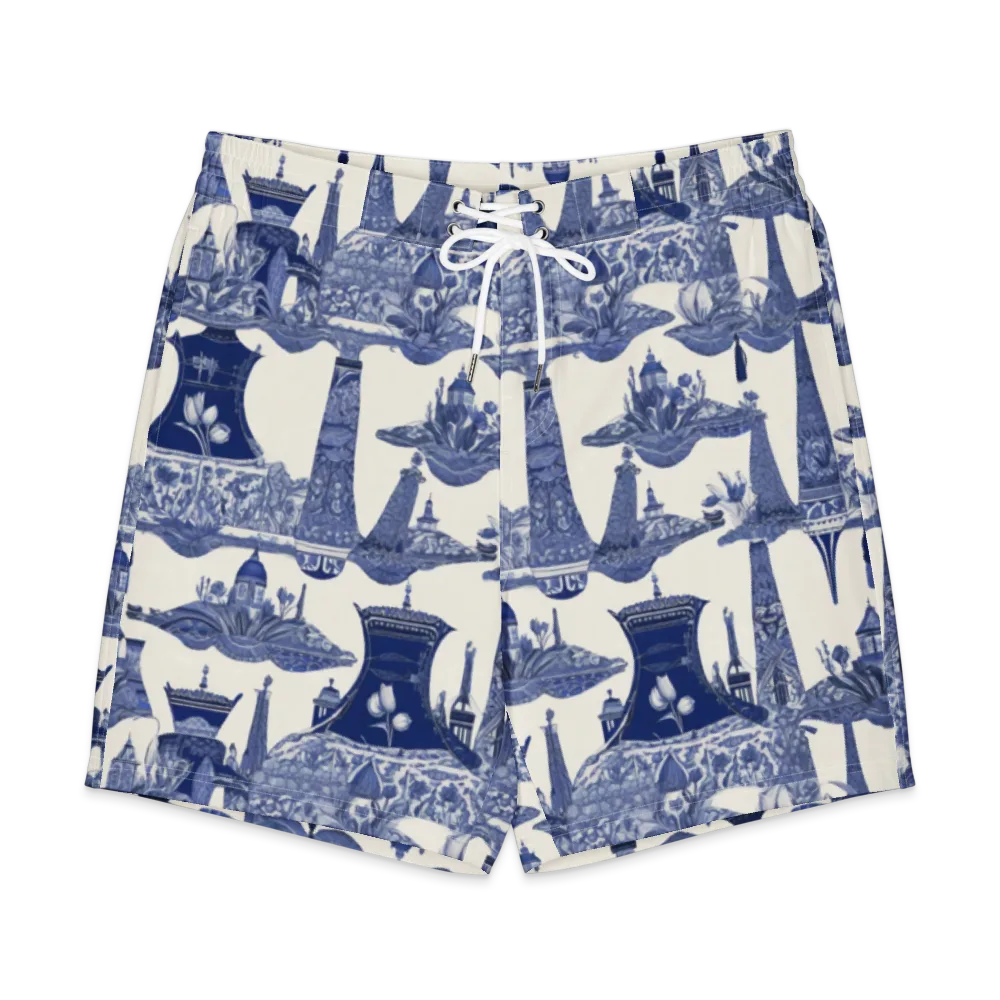 Cobalt Cabinet Garden on Men's Board Shorts — Front