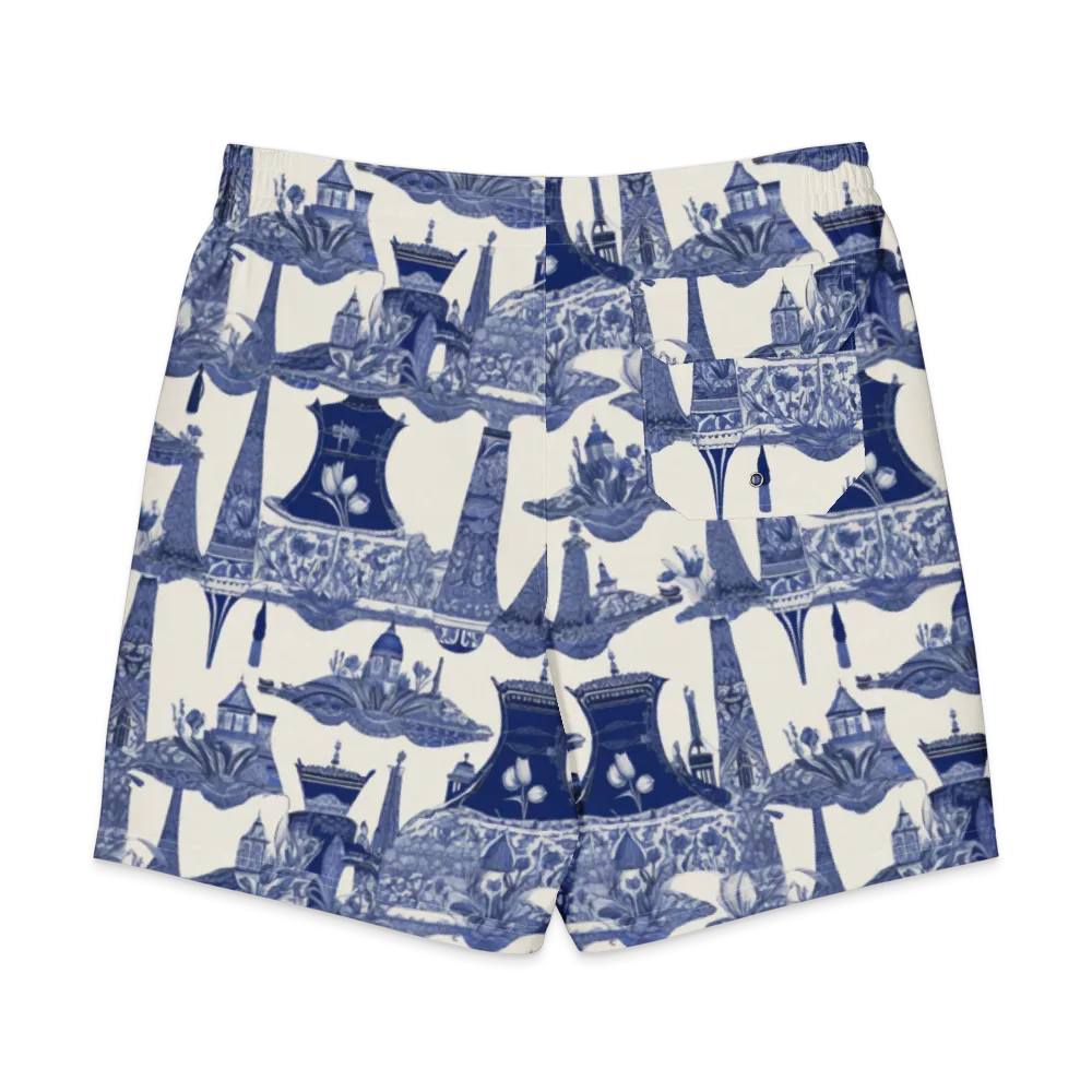 Cobalt Cabinet Garden on Men's Board Shorts — Back