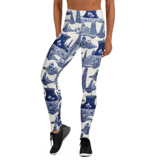 Cobalt Cabinet Garden on a Yoga Leggings