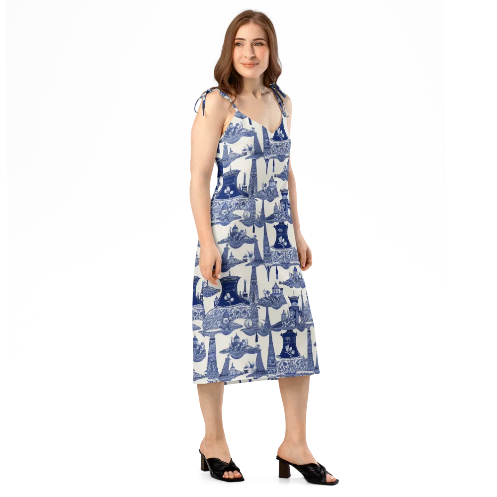 Cobalt Cabinet Garden on Slip Dress — Right Front