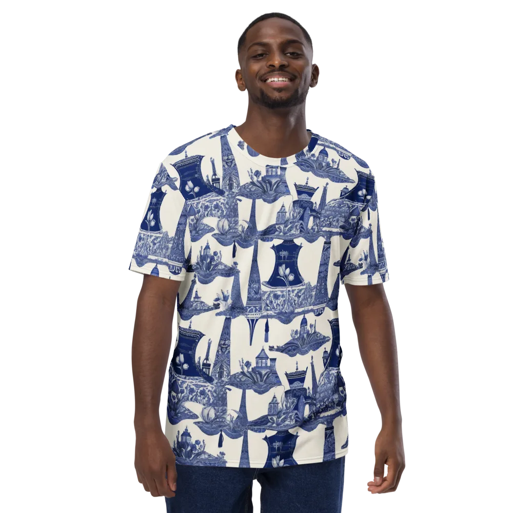 Cobalt Cabinet Garden on Men's Crew Neck T-Shirt — Front