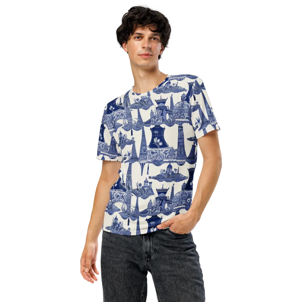 Cobalt Cabinet Garden on Men's Crew Neck T-Shirt — Front