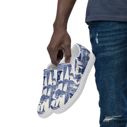Cobalt Cabinet Garden on a Men's Slip-On Canvas Shoes