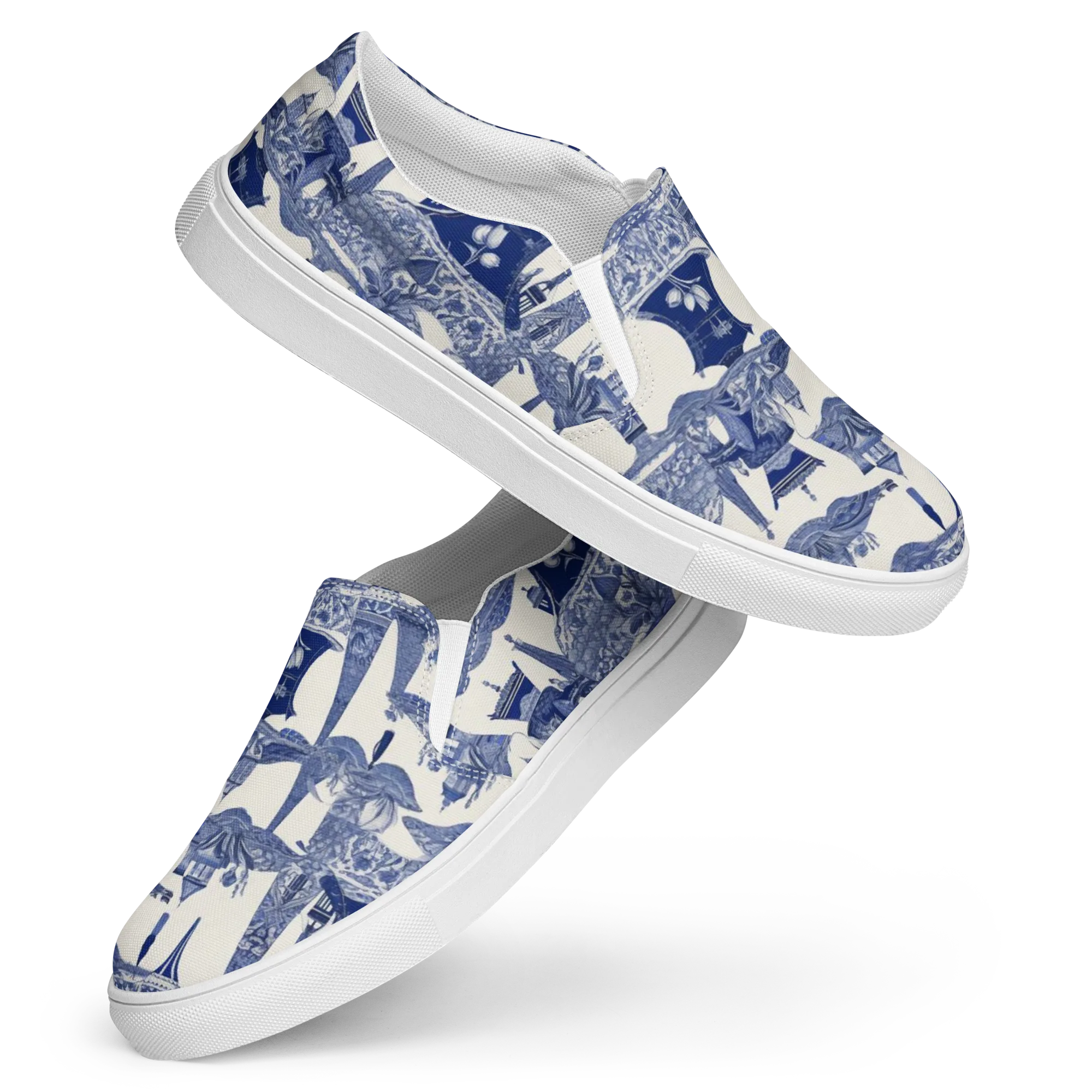 Cobalt Cabinet Garden on Women's Slip-On Canvas Shoes — Front