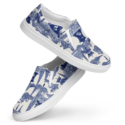 Cobalt Cabinet Garden on a Women's Slip-On Canvas Shoes