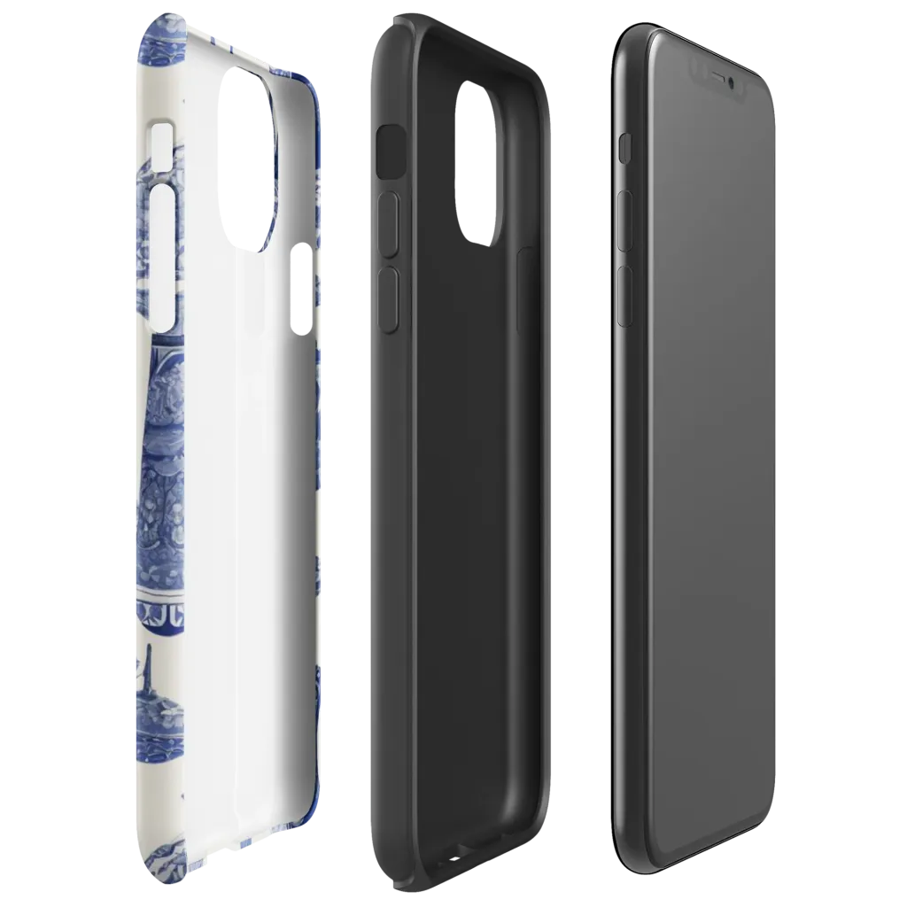 Cobalt Cabinet Garden on Tough Case for iPhone® — Right