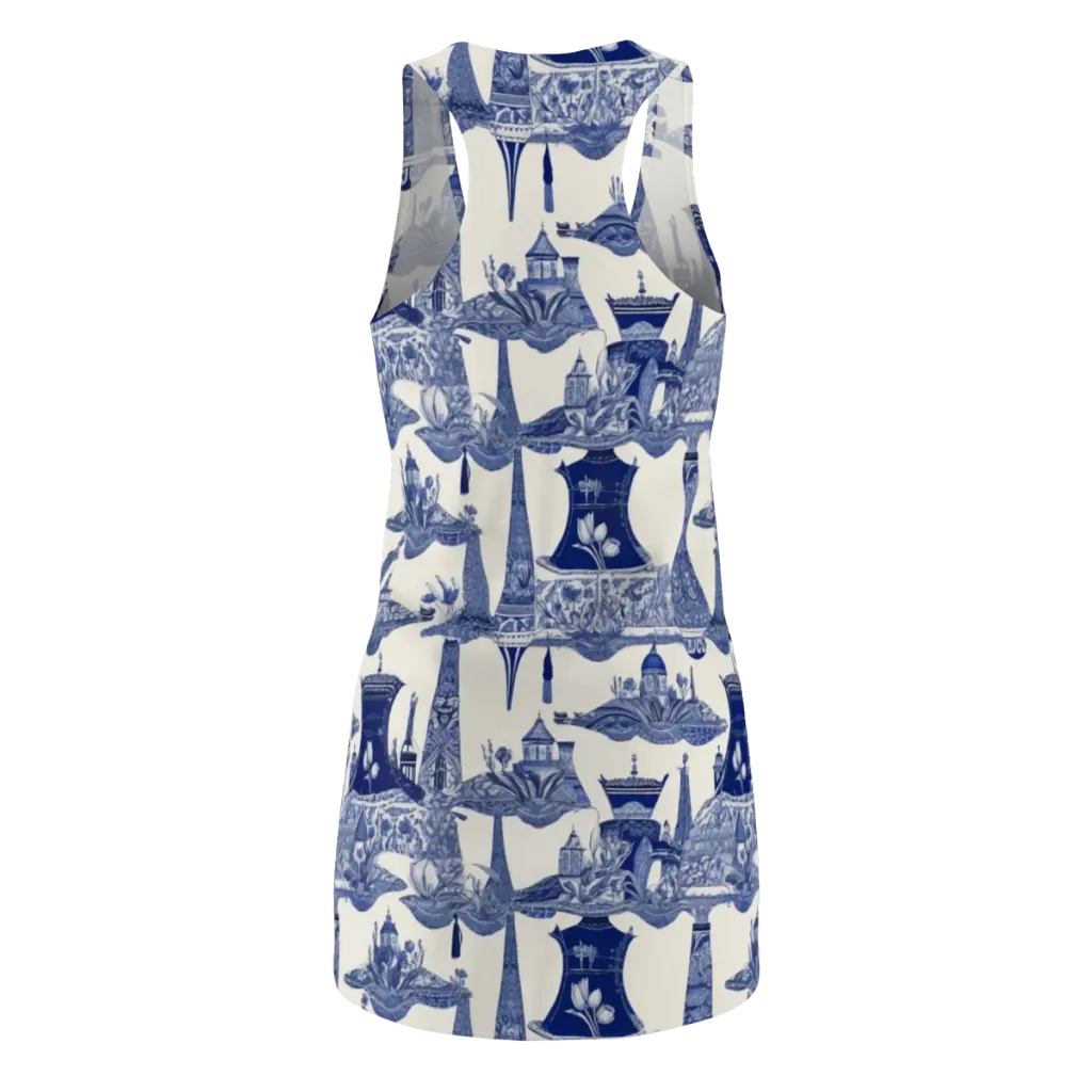 Cobalt Cabinet Garden on Racerback Dress — Back