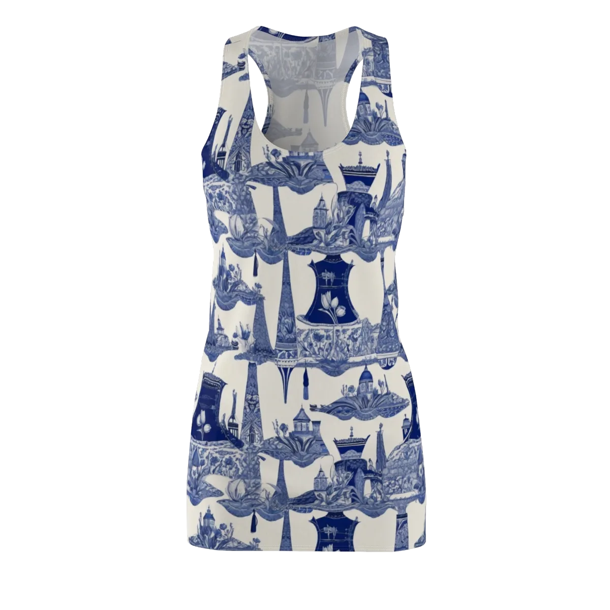 Cobalt Cabinet Garden on Racerback Dress — Front